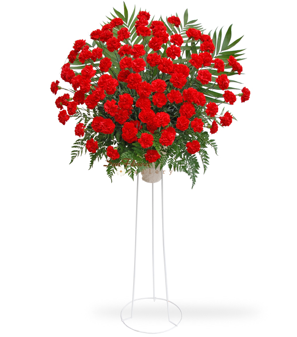 100 Red Carnation Funeral Standing Spray Funeral Standing Spray