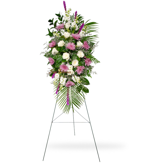 our loving memories funeral flower easel spray
