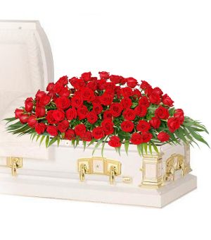 100 red rose casket spray