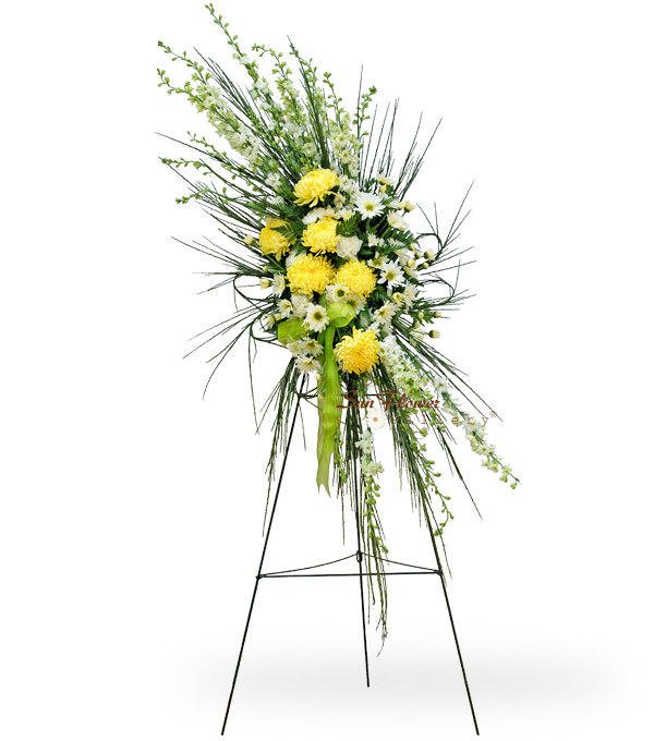 funeral flower easel spray