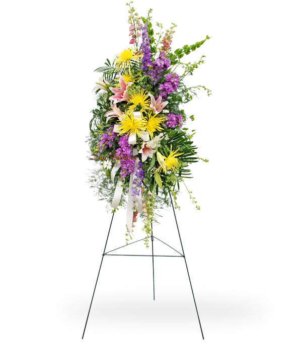 funeral flower easel spray