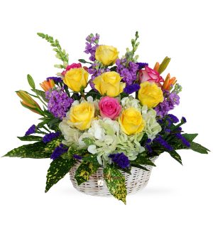 sympathy flower basket