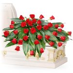 graceful 36 red rose casket spray