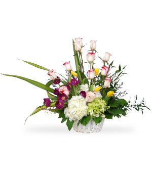 sympathy flower basket