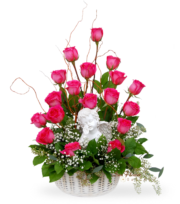 sympathy flower basket