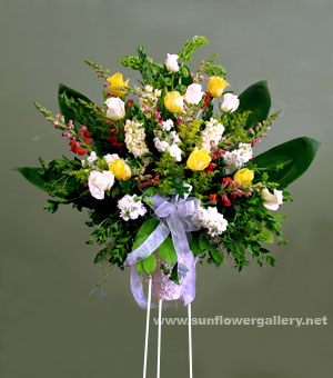 funeral flower standing spray