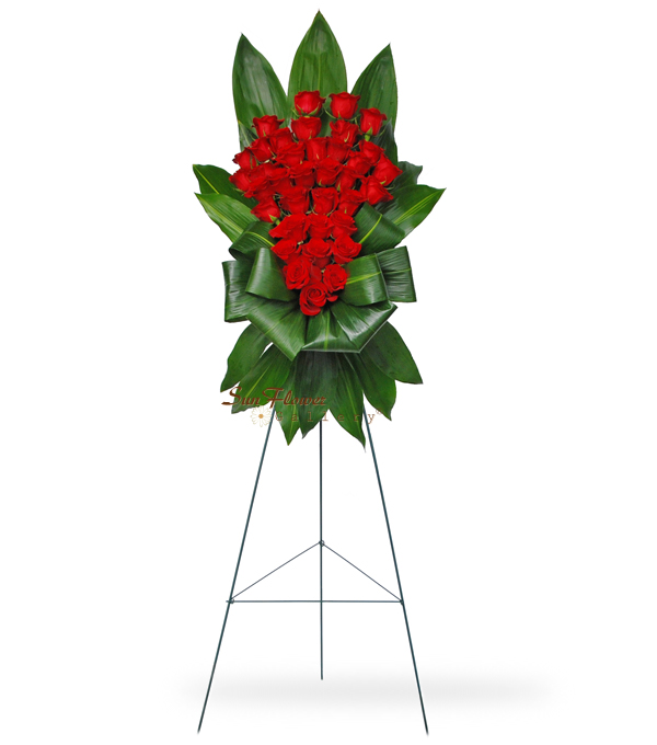 Funeral flower easel spray