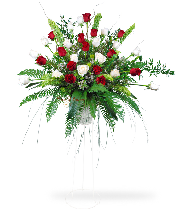 funeral flower standing spray