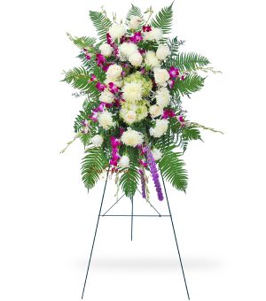 funeral flower easel spray