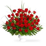 red rose basket