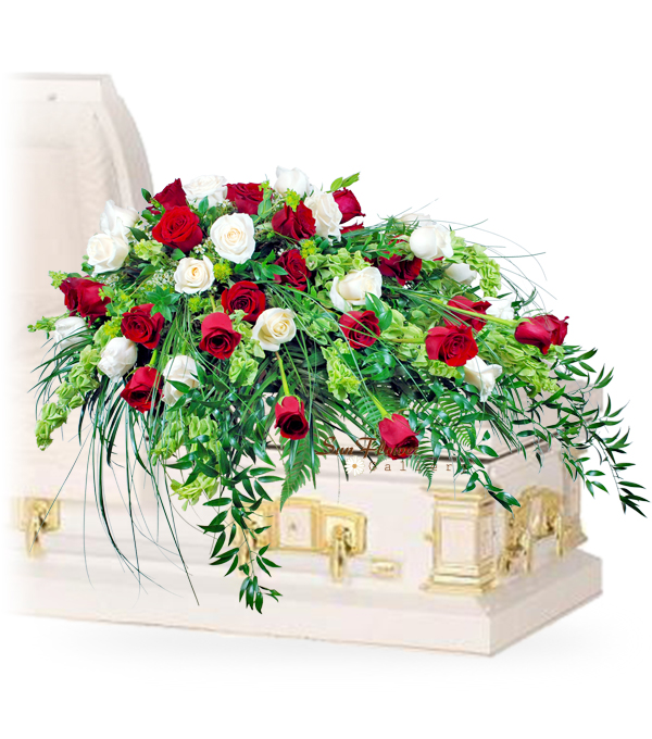 rose symphony casket flowers