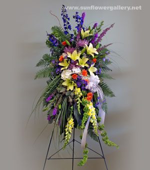 funeral flower easel spray