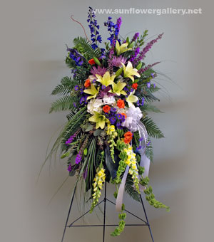 funeral flower easel spray