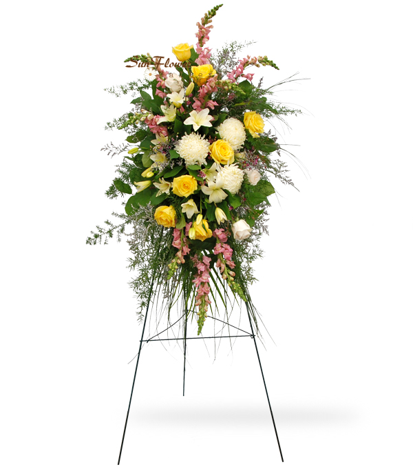 funeral flower easel spray