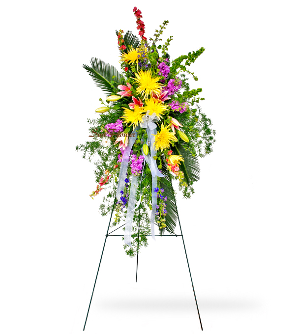 funeral flower easel spray