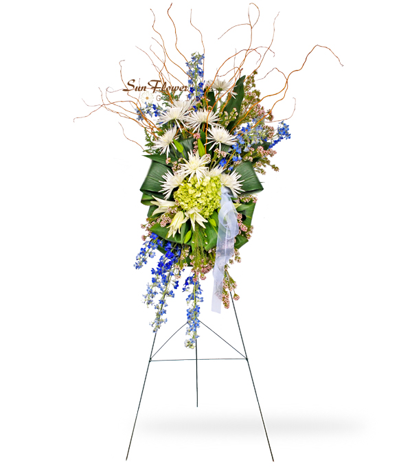 Unique Beauty, Funeral Flower Easel Spray