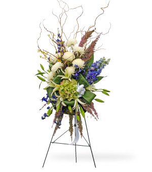 funeral flower easel spray