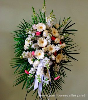 funeral flower easel spray